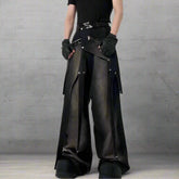 Men's Deconstructed Studded Jeans